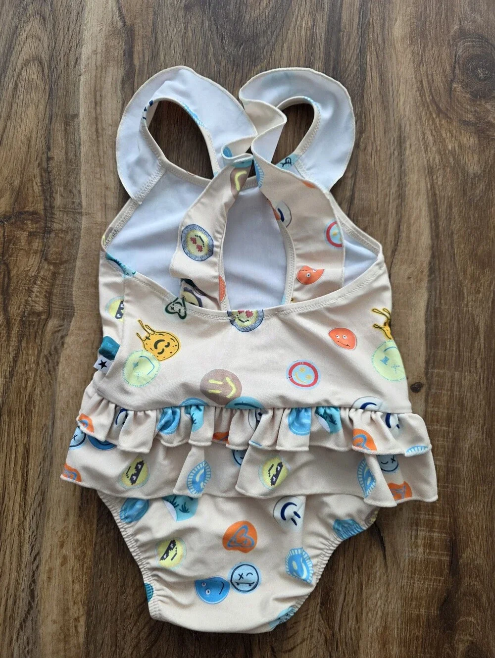 Molo Nalani Ruffle Smiley Face One-Piece Swimsuit Size 2-3 Year  92/98